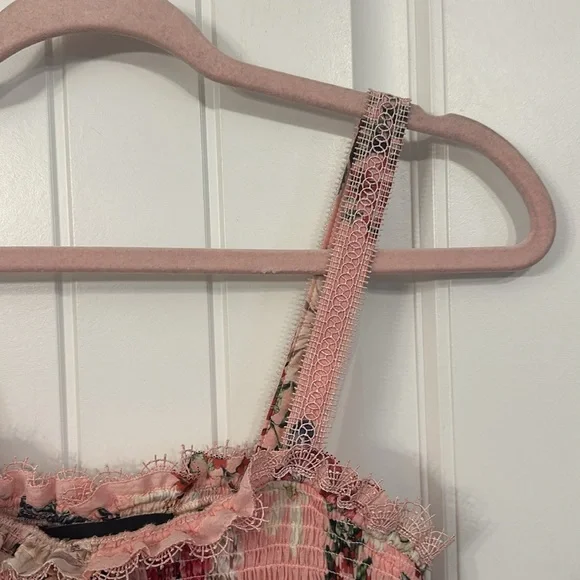 Nicholas Lilac Floral Shirred Crop Top Size 4 Small - Picture 4 of 12